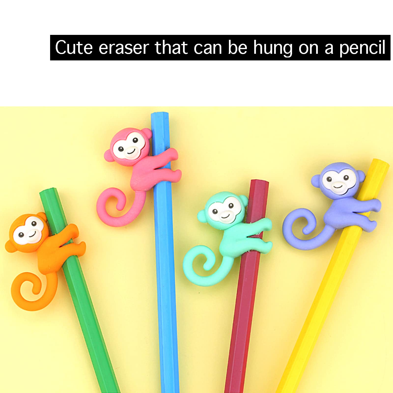 モンキー消しゴム ハンギングペンシル消しゴム 教室 学生 文房具 36個 Amazon | Ranvi 36 PCSモンキー消しゴム、ハンギングペンシル消しゴム